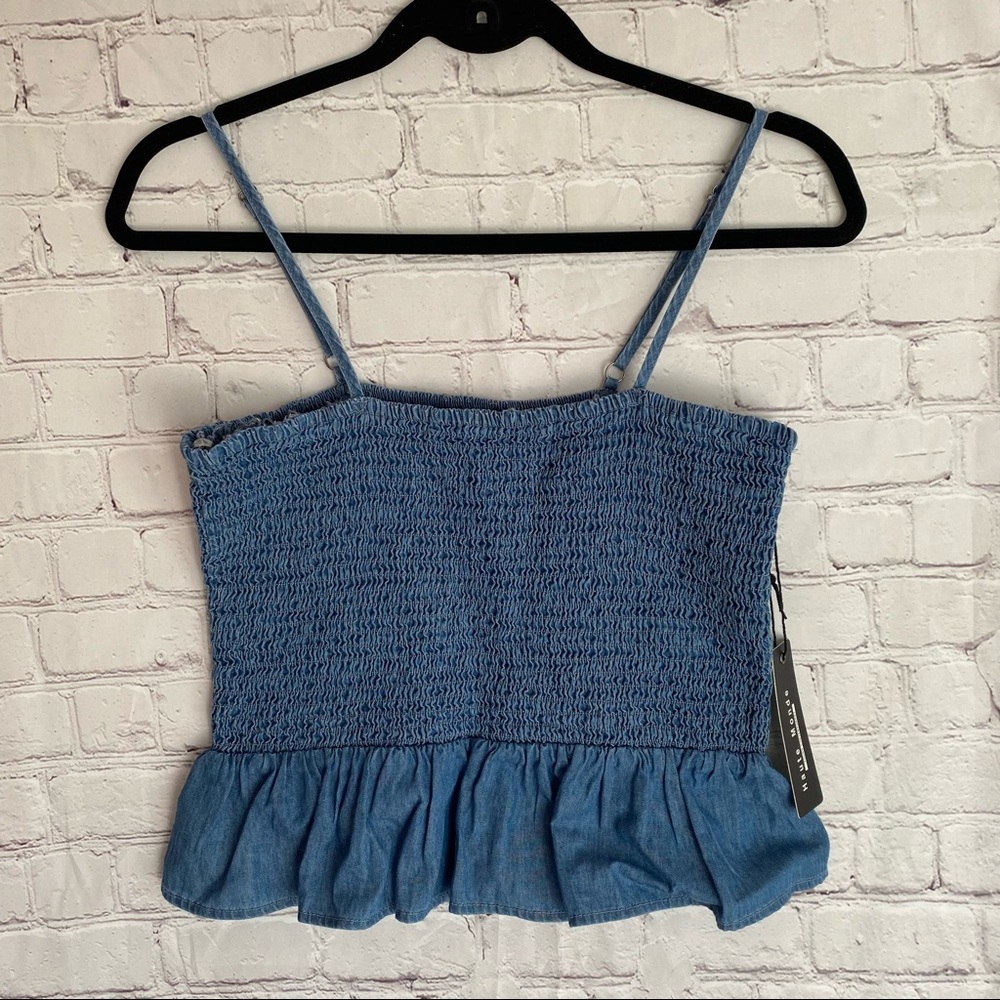 Haute Monde Denim Crop Top - NWT!